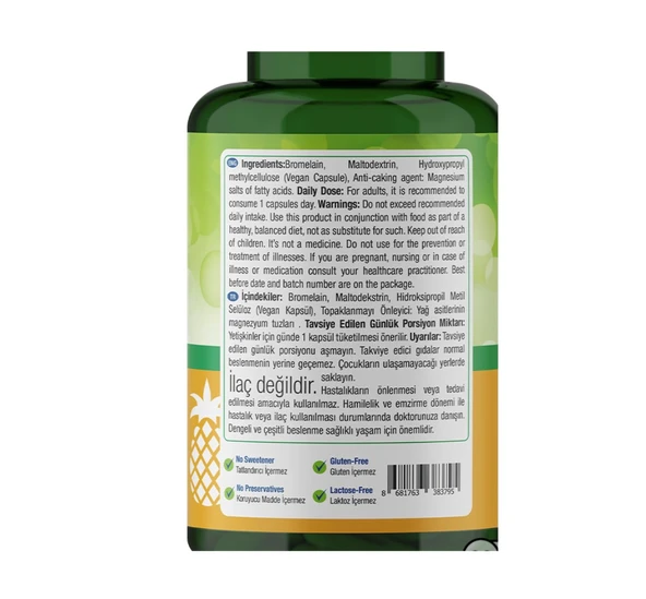 Natures Supreme Bromelain 60 Kapsül - Resim 3