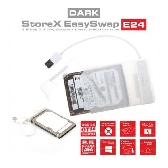 Dark DK-AC-DSE24U3 torex E24 2.5" USB 3.0 SATA ürün görseli 1
