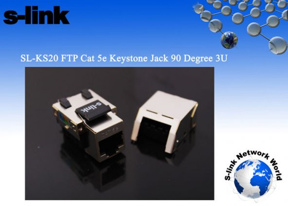 S-link SL-KS20 FTP CAT5E Kestone Jack3U 90 Dek ürün görseli 1