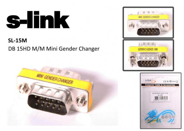 S-link sl-15m Vga erkek-erkek 15pin Dönüştürücü ürün görseli 1