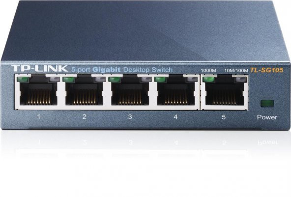 Tp-Link TL-SG105 5 Port 10-100-1000 Mbps Switch Çelik Kasa ürün görseli 1