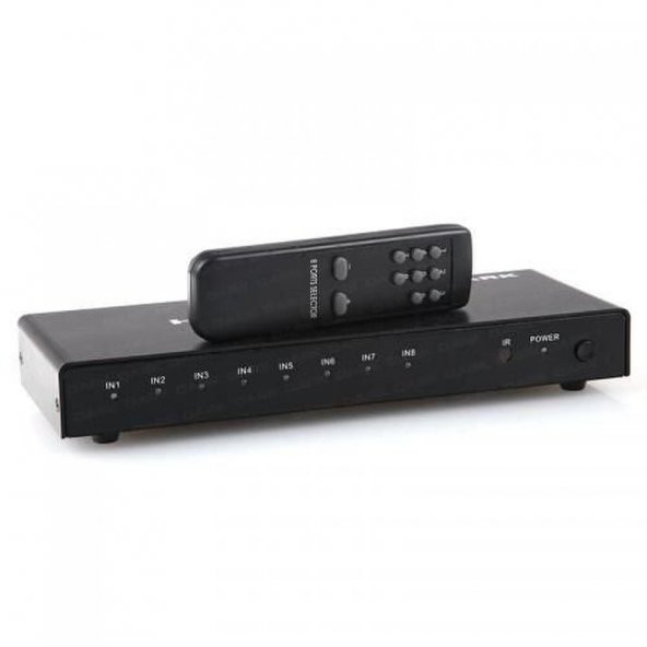 Dark DK-HD-SW8X1 Full HD 8 Giriş 1 Çıkışlı Uzaktan Kumandalı HDMI Switch (Seçici) ürün görseli 1