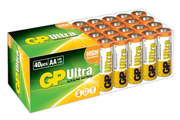 GP G-Tech LR6 AA Boy Ultra Alkalin Kalem Pil 40'lı Paket GP15AU-2B40 ürün görseli 1