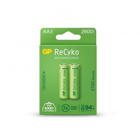 GP AA 2600 mAh Şarjlı Kalem Pil 2'li Paket GP270AAHCEMTR-2GB ürün görseli 1