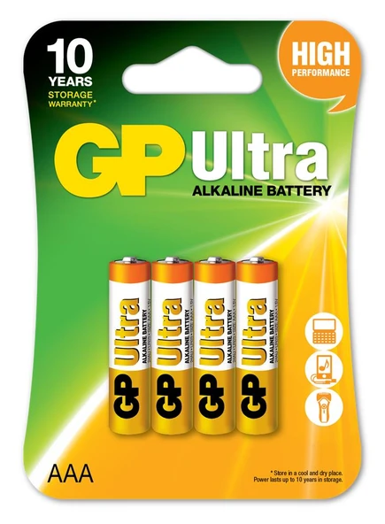 GP G-Tech LR03 AAA Boy Ultra Alkalin İnce Kalem Pil 4'lü Paket GP24AUMB-U4 ürün görseli 1