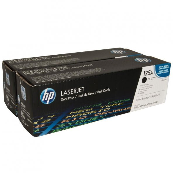 HP 125A Black Siyah Çiftli 2.200 Sayfa Toner CB540AD ürün görseli 1