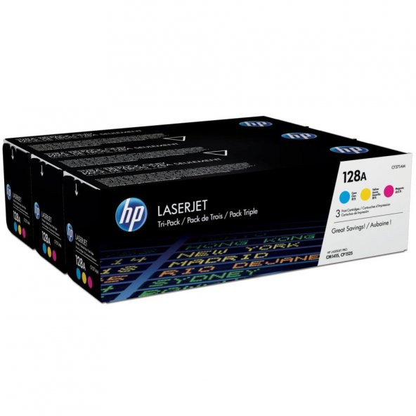 HP 128A Mavi-Kırmızı-Sarı 3lü Takım Toner CF371AM CE321A-CE322A-CE323A ürün görseli 1