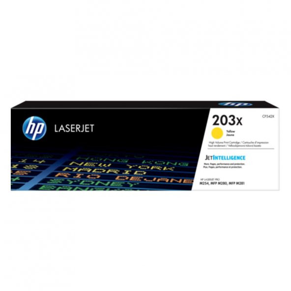 HP 203X Yellow Sarı Yüksek Kapasite 2.500 Sayfa Toner CF542X ürün görseli 1