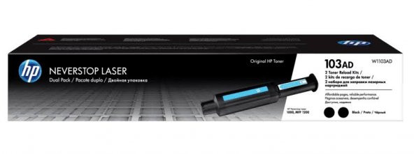 HP 103AD Black Siyah 2.500 Sayfa X 2 Çiftli Neverstop Toner W1103AD ürün görseli 1
