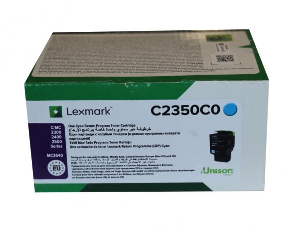 Lexmark C2350C0 1.000 Sayfa Cyan Mavi Toner C2325-2425-2535 MC2325-2425-2535-2640 ürün görseli 1