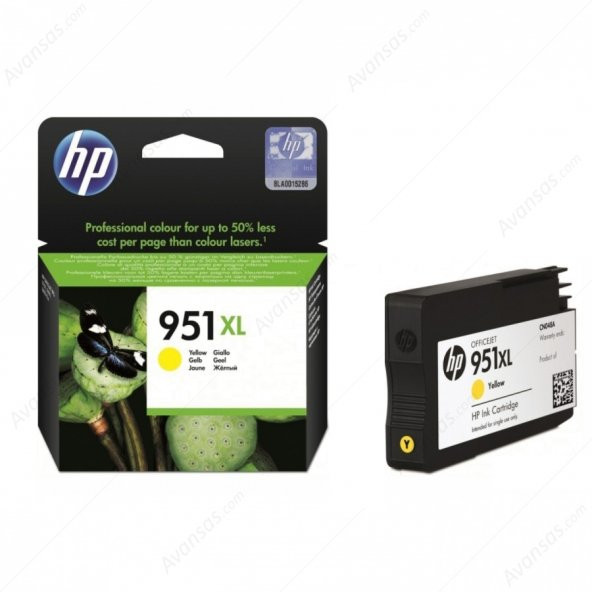 HP 951XL Yellow Sarı Yüksek Kapasite Kartuş CN048AE ürün görseli 1