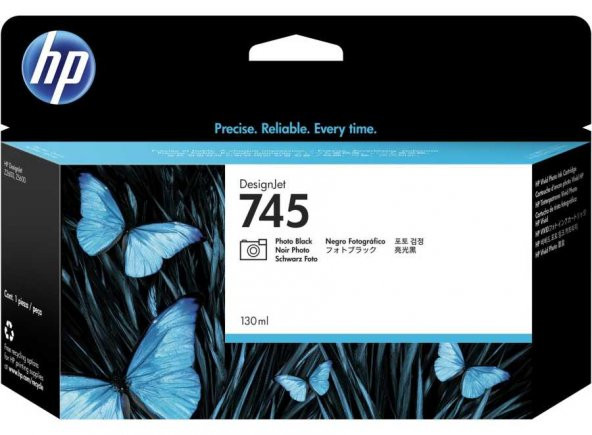 HP 745 Photo Black Fotoğraf Siyah 130ML Plotter Kartuşu F9J98A ürün görseli 1