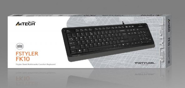 A4 Tech Fk10 Q Usb Fsytyler Gri Tr Fn-Multimedya Klavye ürün görseli 1