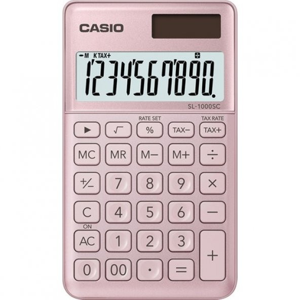 Casio SL-1000SC-PK Cep Tipi 10 Hane Pembe Hesap Makinesi ürün görseli 1