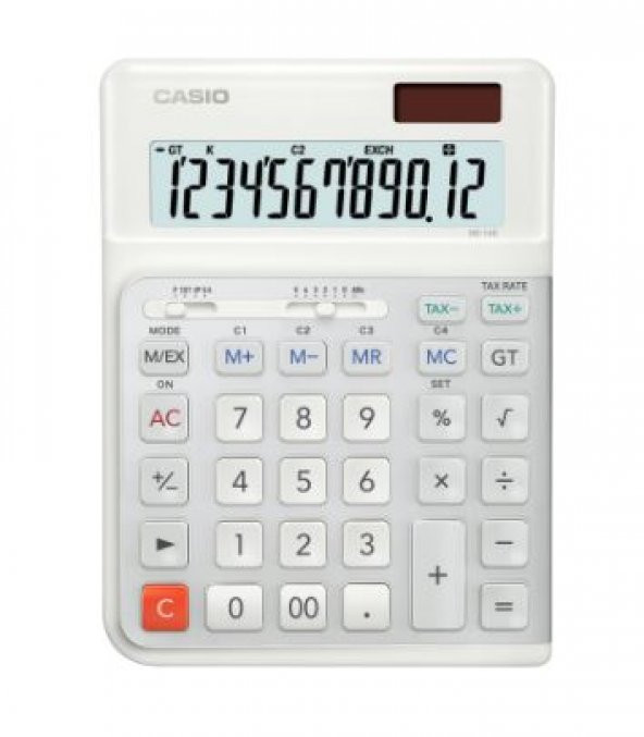 Casio DE-12E-WE Beyaz 12 Hane Masa Üstü Ergonomik Tuşlu Hesap Makinesi ürün görseli 1