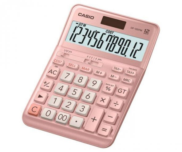 Casio DF-120FM-PK Pembe 12 Hane Masa Üstü Hesap Makinesi ürün görseli 1