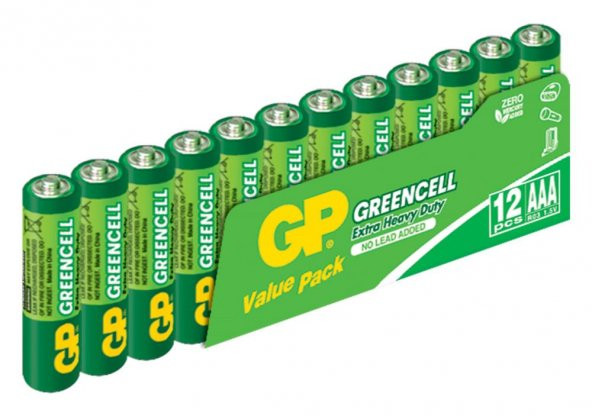 GP Greencel R03 AAA Boy İnce Çinko Kalem Pil 12'li Paket GP24G-VS12 ürün görseli 1