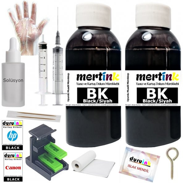 HP 3750 (304) KARTUŞ DOLUM SETİ 2X100ML SİYAH MÜREKKEP ürün görseli 1