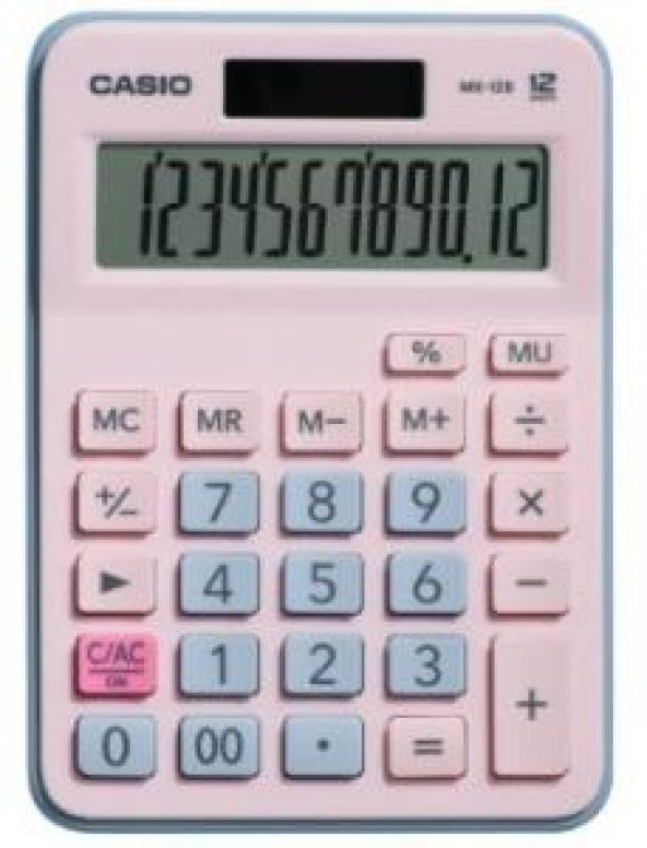 Casio MX-12B-PKLB Açık Pembe+Açık Mavi 12 Hane Masa Üstü Hesap Makinesi ürün görseli 1