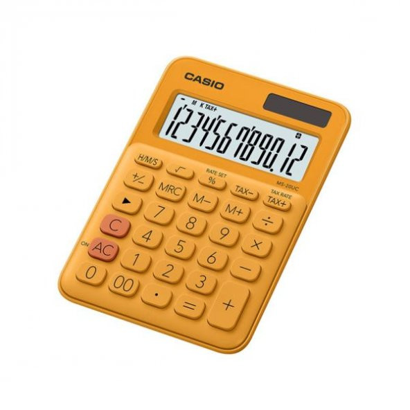 Casio MS-20UC-RG 12 Hane Turuncu Masa Üstü Hesap Makinesi ürün görseli 1