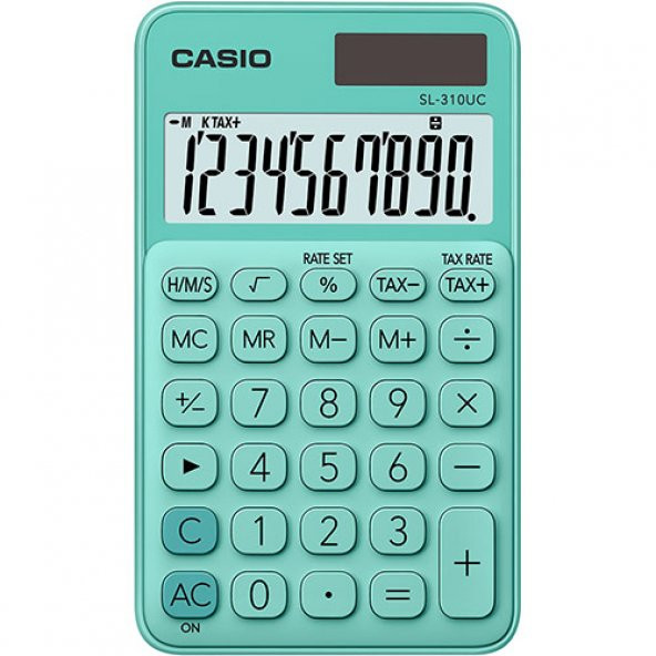 Casio SL-310UC-GN Cep Tipi 10 Hane Yeşil Hesap Makinesi ürün görseli 1