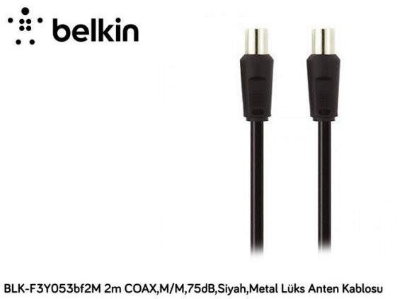 Belkin BLK-F3Y053BF2M 2mT Coax,M-M75db,Siyah,Metal Kablo ürün görseli 1
