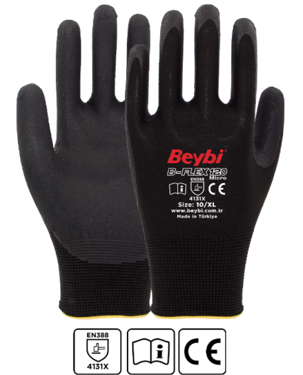 Beybi B-FLEX120 9Beden 12li Micro Köpük Nitril Eldiven (4131X) ürün görseli 1