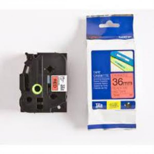 Brother TZE-461 36 mm Kırmızı Üzeri Siyah Laminasyonlu Etiket ürün görseli 1