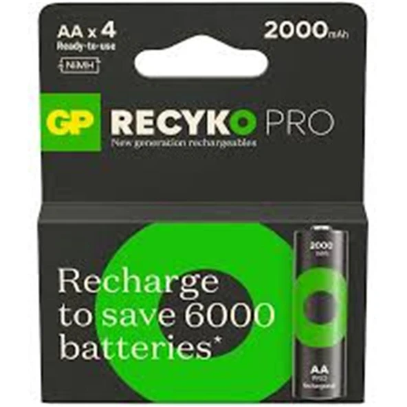 GP AA 2100 mAh Şarjlı Kalem Pil 4'lü Paket ReCyko Pro GP210AAHCBEM-2GB4 ürün görseli 1