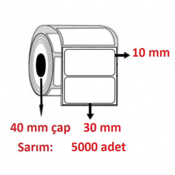 10x30 ECO TERMAL ETİKET (5000 li) ürün görseli 1