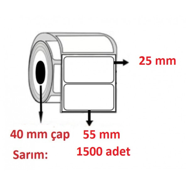 25x55 ECO TERMAL ETİKET( 1500lü ) ürün görseli 1