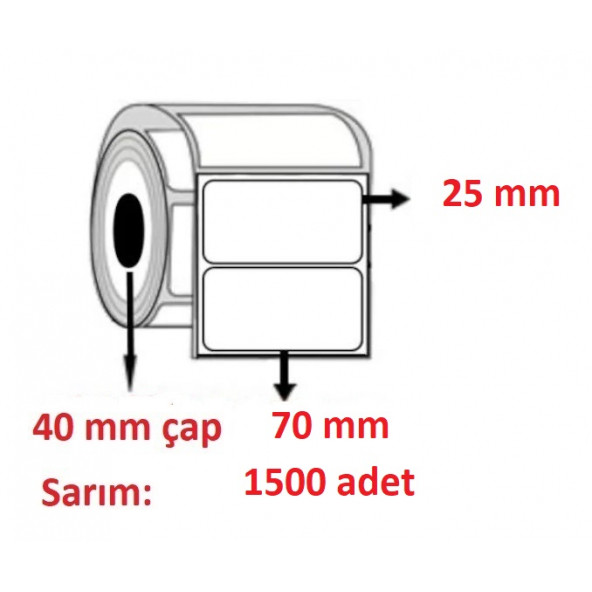 25x70 ECO TERMAL ETİKET( 1500lü ) ürün görseli 1