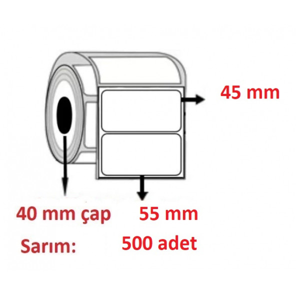 45x55 ECO TERMAL ETİKET( 500lü ) ürün görseli 1