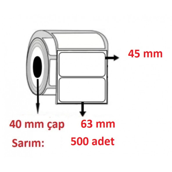 45x63 ECO TERMAL ETİKET( 500lü ) ürün görseli 1