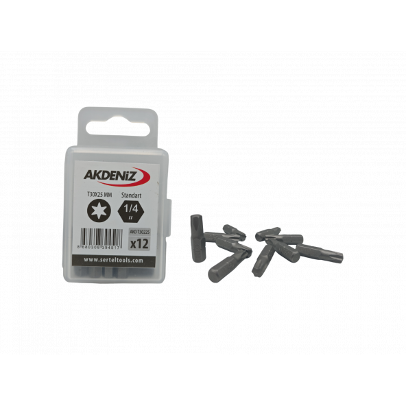 Akdeniz AKD/T30225 1/4 Torx T30x25 Mm 384 Adet Bits Uç ürün görseli 1