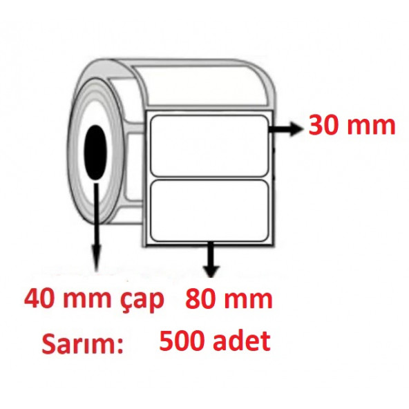 30x80 ECO TERMAL ETİKET (500 li) ürün görseli 1