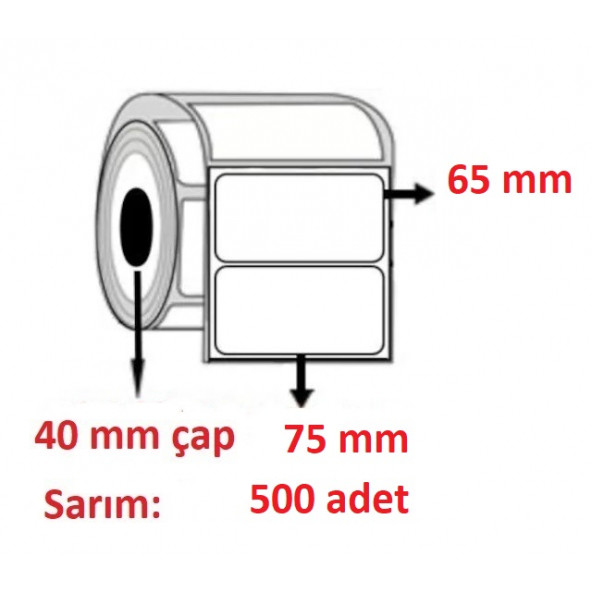 65x75 ECO TERMAL ETİKET  ( 500 li ) ürün görseli 1