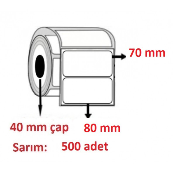 70x80 ECO TERMAL ETİKET ( 500 lü ) ürün görseli 1
