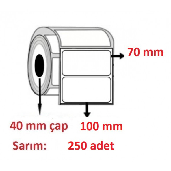 70x100 ECO TERMAL ETİKET ( 250 lü ) ürün görseli 1
