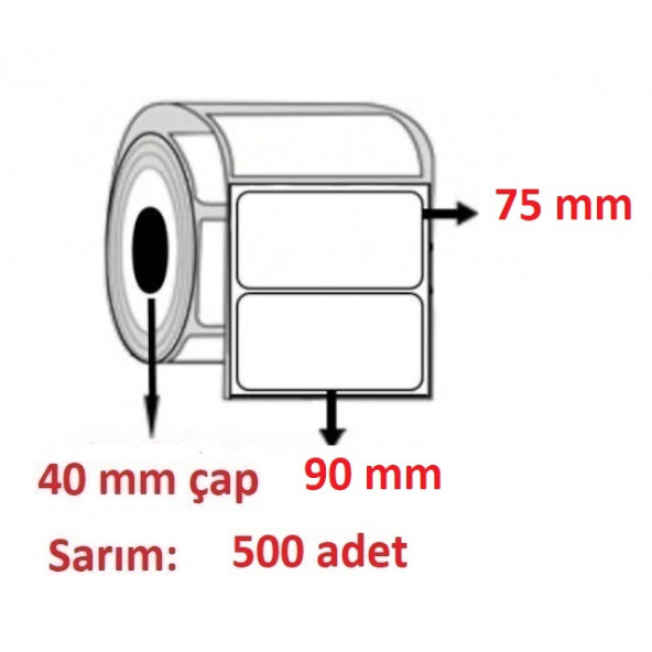 75x90 ECO TERMAL ETİKET ( 500 lü ) ürün görseli 1