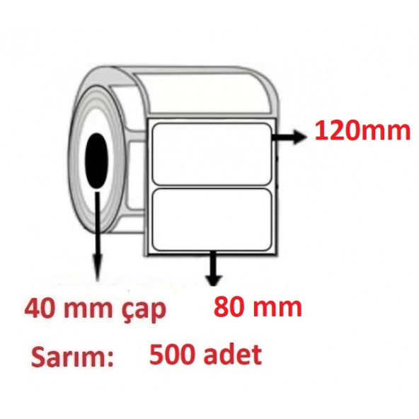 80x120 ECO TERMAL ETİKET ( 500 lü ) ürün görseli 1