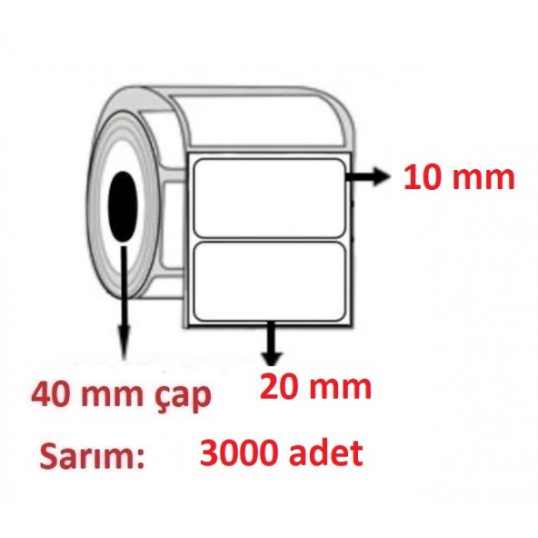10x20 ECO TERMAL ETİKET ( 3000 li ) ürün görseli 1