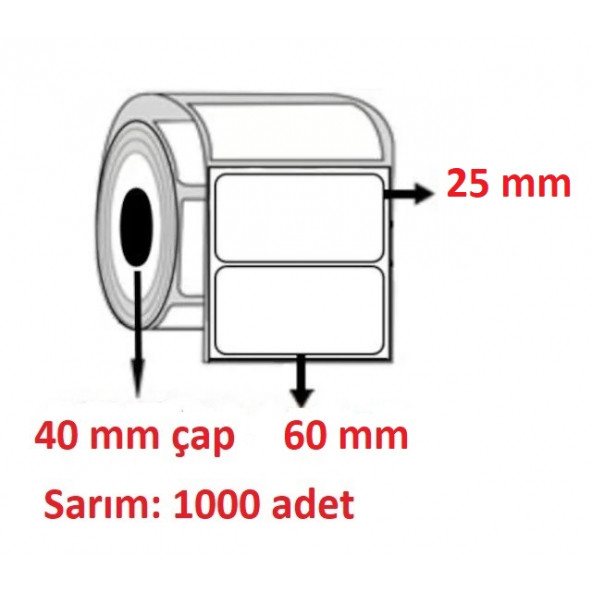 25x60 ECO TERMAL ETİKET (1000 li) ürün görseli 1