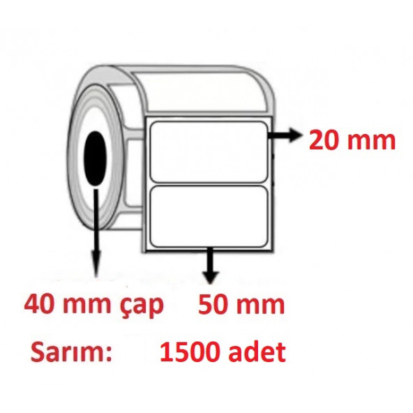 20x50 ECO TERMAL ETİKET (1500 li) ürün görseli 1