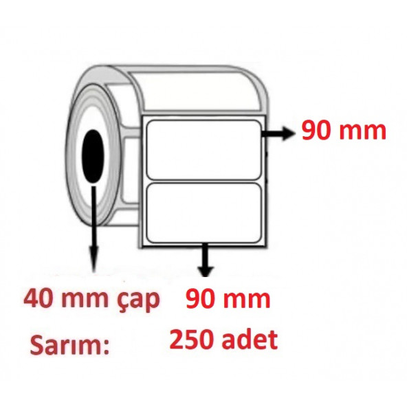 90x90 ECO TERMAL ETİKET ( 250 lü ) ürün görseli 1
