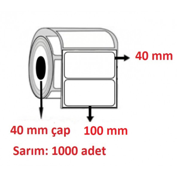10x40 ECO TERMAL ETİKET (1000 li) ürün görseli 1