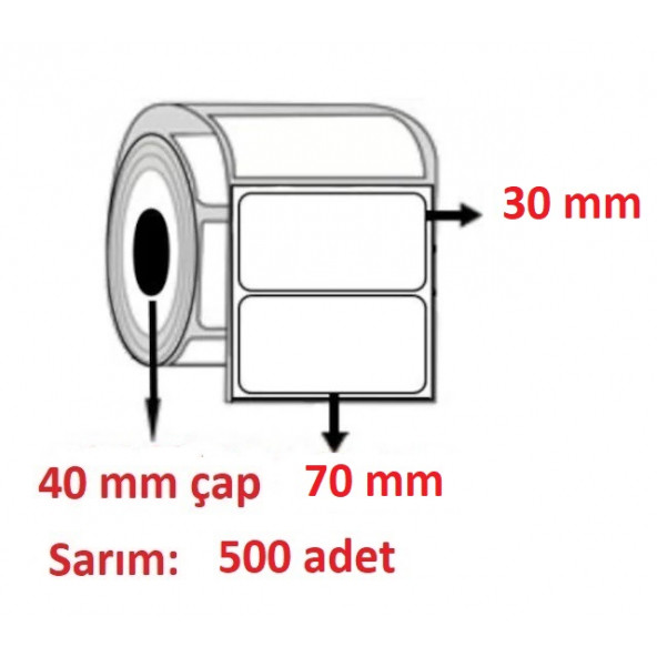 70x30 ECO TERMAL ETİKET ( 500 lü ) ürün görseli 1