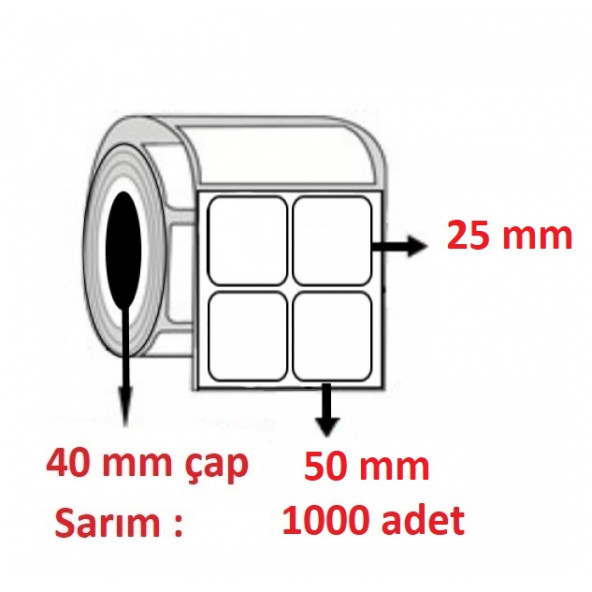 50x25 2li ECO TERMAL ETİKET (1000 li) ürün görseli 1