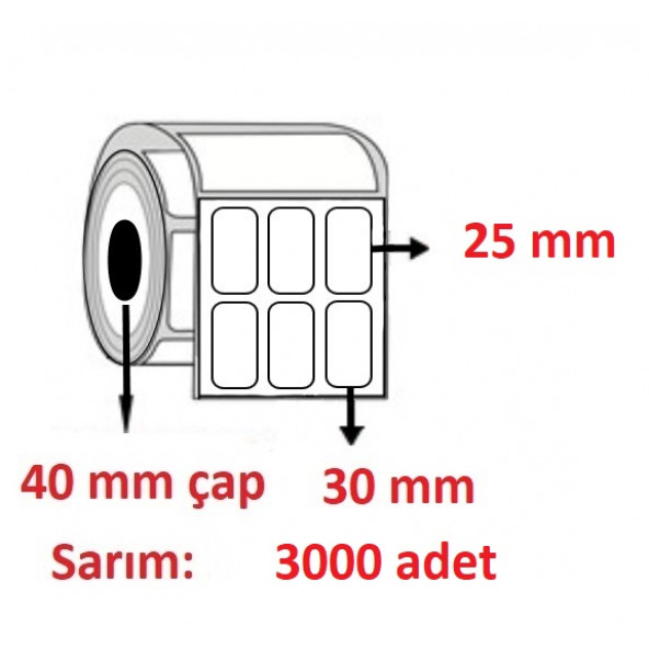 25x30 3lü ECO TERMAL ETİKET ( 3000 li ) ürün görseli 1