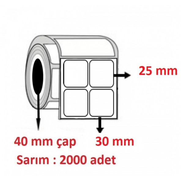 25x30 2li ECO TERMAL ETİKET (2000 li) ürün görseli 1